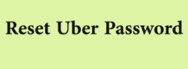 Reset Uber Password