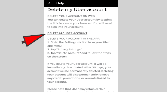 Delete Uber Account