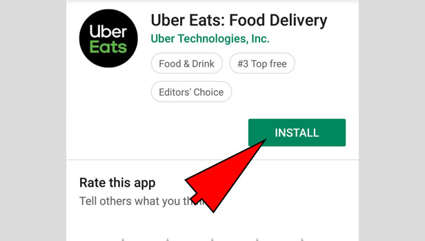order food in Uber Eats App