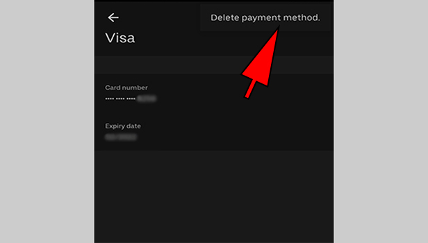 delete credit card from uber eats